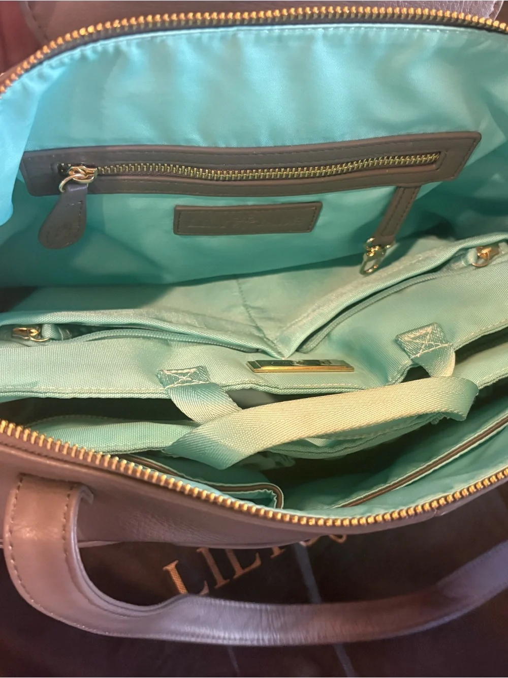 Lily Jade Gray Leather Madeline Convertible Diaper Bag Purse Backpack Crossbody
